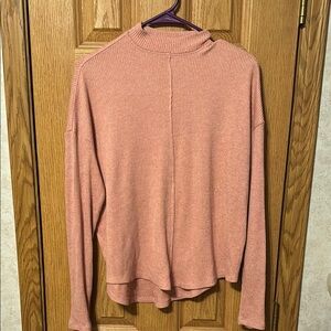 Pink Ribbed Long Sleeve Top